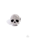 Skeleton Shimmer - White Ring - Paparazzi Accessories Ring Bedazzle Me Pretty Mobile Fashion Boutique