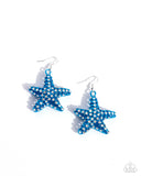 Skilled Starfish - Blue Earrings - Paparazzi Accessories Earrings Bedazzle Me Pretty Mobile Fashion Boutique
