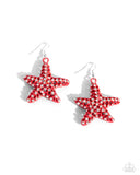 Skilled Starfish - Orange Earrings - Paparazzi Accessories Earrings Bedazzle Me Pretty Mobile Fashion Boutique