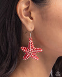 Skilled Starfish - Orange Earrings - Paparazzi Accessories Earrings Bedazzle Me Pretty Mobile Fashion Boutique