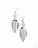 Skillfully Sheared - Silver Earrings - Paparazzi Accessories Earrings Bedazzle Me Pretty Mobile Fashion Boutique