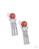 Slam Dunk Shimmer - Orange Post Earrings - Paparazzi Accessories Post Earrings Bedazzle Me Pretty Mobile Fashion Boutique
