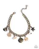 Sleek Sailing - Brass Bracelet - Paparazzi Accessories Bracelet Bedazzle Me Pretty Mobile Fashion Boutique