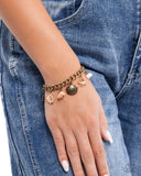 Sleek Sailing - Brass Bracelet - Paparazzi Accessories Bracelet Bedazzle Me Pretty Mobile Fashion Boutique