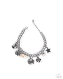 Sleek Sailing - White Bracelet - Paparazzi Accessories Bracelet Bedazzle Me Pretty Mobile Fashion Boutique
