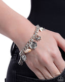 Sleek Sailing - White Bracelet - Paparazzi Accessories Bracelet Bedazzle Me Pretty Mobile Fashion Boutique