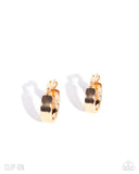 Sleek Spell - Gold Clip-On Earrings - Paparazzi Accessories Clip-On Earrings Bedazzle Me Pretty Mobile Fashion Boutique