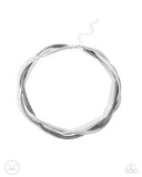 Sleek Splendor - Silver Necklace - Paparazzi Accessories Necklace Bedazzle Me Pretty Mobile Fashion Boutique