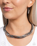 Sleek Splendor - Silver Necklace - Paparazzi Accessories Necklace Bedazzle Me Pretty Mobile Fashion Boutique