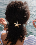 Sleek Starfish - Gold Hair Tie - Paparazzi Accessories Hair Clip Bedazzle Me Pretty Mobile Fashion Boutique