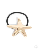 Sleek Starfish - Gold Hair Tie - Paparazzi Accessories Hair Clip Bedazzle Me Pretty Mobile Fashion Boutique