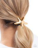 Sleek Starfish - Gold Hair Tie - Paparazzi Accessories Hair Clip Bedazzle Me Pretty Mobile Fashion Boutique