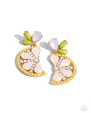 Slice of Summer - Yellow Post Earrings - Paparazzi Accessories Post Earrings Bedazzle Me Pretty Mobile Fashion Boutique