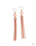 Smitten Sequence - Copper Earrings - Paparazzi Accessories Earrings Bedazzle Me Pretty Mobile Fashion Boutique