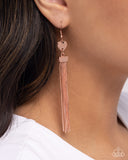 Smitten Sequence - Copper Earrings - Paparazzi Accessories Earrings Bedazzle Me Pretty Mobile Fashion Boutique
