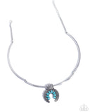 Smoldering Stones - Blue Necklace - Paparazzi Accessories Necklace Bedazzle Me Pretty Mobile Fashion Boutique