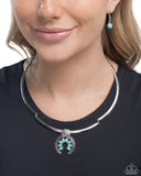Smoldering Stones - Blue Necklace - Paparazzi Accessories Necklace Bedazzle Me Pretty Mobile Fashion Boutique