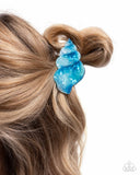 Smooth Seashell - Blue Hair Clip - Paparazzi Accessories Hair Clip Bedazzle Me Pretty Mobile Fashion Boutique