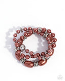 Smooth Stacks - Brown Bracelet - Paparazzi Accessories Bracelet Bedazzle Me Pretty Mobile Fashion Boutique