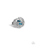 Smooth Structure - Blue Ring - Paparazzi Accessories Ring Bedazzle Me Pretty Mobile Fashion Boutique