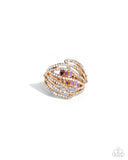Smooth Structure - Orange Ring - Paparazzi Accessories Ring Bedazzle Me Pretty Mobile Fashion Boutique