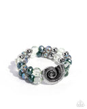 Snail Shimmer - Green Bracelet - Paparazzi Accessories Bracelet Bedazzle Me Pretty Mobile Fashion Boutique