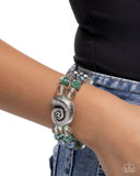 Snail Shimmer - Green Bracelet - Paparazzi Accessories Bracelet Bedazzle Me Pretty Mobile Fashion Boutique