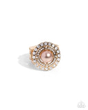 Sneaky Shimmer - Brown Ring - Paparazzi Accessories Ring Bedazzle Me Pretty Mobile Fashion Boutique