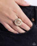 Sneaky Shimmer - Brown Ring - Paparazzi Accessories Ring Bedazzle Me Pretty Mobile Fashion Boutique