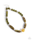 Sneaky Swirls - Green Necklace - Paparazzi Accessories Necklace Bedazzle Me Pretty Mobile Fashion Boutique