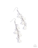 Snow Drops - White Earrings - Paparazzi Accessories Earrings Bedazzle Me Pretty Mobile Fashion Boutique