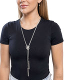Snowflake Season - White Necklace - Paparazzi Accessories Necklace Bedazzle Me Pretty Mobile Fashion Boutique