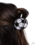 Soccer Shimmer - Black Hair Clip - Paparazzi Accessories Hair Clip Bedazzle Me Pretty Mobile Fashion Boutique