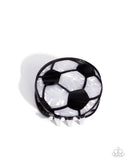 Soccer Shimmer - Black Hair Clip - Paparazzi Accessories Hair Clip Bedazzle Me Pretty Mobile Fashion Boutique