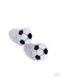 Soccer Symmetry - Black Post Earrings - Paparazzi Accessories Post Earrings Bedazzle Me Pretty Mobile Fashion Boutique