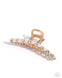 Social Shimmer - Gold Hair Clip - Paparazzi Accessories Hair Clip Bedazzle Me Pretty Mobile Fashion Boutique