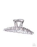 Social Shimmer - White Hair Clip - Paparazzi Accessories Hair Clip Bedazzle Me Pretty Mobile Fashion Boutique