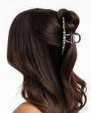 Social Shimmer - White Hair Clip - Paparazzi Accessories Hair Clip Bedazzle Me Pretty Mobile Fashion Boutique