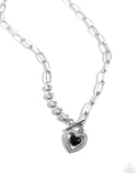 Soft-Hearted Style - Black Necklace - Paparazzi Accessories Necklace Bedazzle Me Pretty Mobile Fashion Boutique