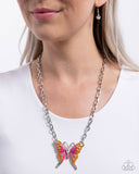 Soft Landing - Orange Necklace - Paparazzi Accessories Necklace Bedazzle Me Pretty Mobile Fashion Boutique