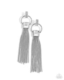 Softly Streamlined - White Post Earrings - Paparazzi Accessories Post Earrings Bedazzle Me Pretty Mobile Fashion Boutique