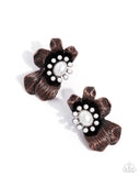 Sonata Shimmer - Copper Post Earrings - Paparazzi Accessories Post Earrings Bedazzle Me Pretty Mobile Fashion Boutique