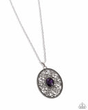 Sonata Swing - Purple Necklace - Paparazzi Accessories Necklace Bedazzle Me Pretty Mobile Fashion Boutique