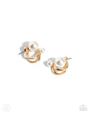 Sophisticated Socialite - Gold Post Earrings - Paparazzi Accessories Post Earrings Bedazzle Me Pretty Mobile Fashion Boutique