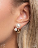 Sophisticated Socialite - Gold Post Earrings - Paparazzi Accessories Post Earrings Bedazzle Me Pretty Mobile Fashion Boutique