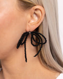 Sophisticated Sprinkle - Black Post Earrings - Paparazzi Accessories Post Earrings Bedazzle Me Pretty Mobile Fashion Boutique