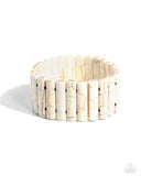 Southern Standing - White Bracelet - Paparazzi Accessories Bracelet Bedazzle Me Pretty Mobile Fashion Boutique