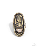 Southwestern Sketch - Brass Ring - Paparazzi Accessories Ring Bedazzle Me Pretty Mobile Fashion Boutique
