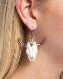 Southwestern Skull - Copper Earrings - Paparazzi Accessories Earrings Bedazzle Me Pretty Mobile Fashion Boutique
