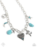 Southwestern Souvenir - Blue Necklace - Paparazzi Accessories Necklace Bedazzle Me Pretty Mobile Fashion Boutique